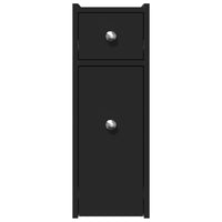 Thumbnail for Badschrank Schmal mit Rollen Schwarz Holzwerkstoff