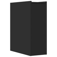 Thumbnail for Badschrank Schmal mit Rollen Schwarz Holzwerkstoff