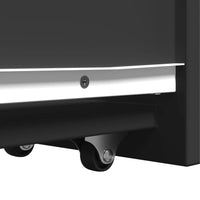Thumbnail for Badschrank Schmal mit Rollen Schwarz Holzwerkstoff