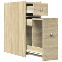 Thumbnail for Badschrank Schmal mit Rollen Sonoma-Eiche Holzwerkstoff