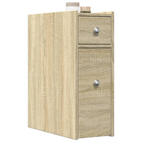 Thumbnail for Badschrank Schmal mit Rollen Sonoma-Eiche Holzwerkstoff