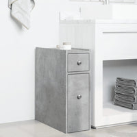 Thumbnail for Badschrank Schmal mit Rollen Betongrau Holzwerkstoff
