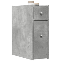 Thumbnail for Badschrank Schmal mit Rollen Betongrau Holzwerkstoff