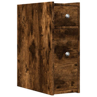 Thumbnail for Badschrank Schmal mit Rollen Räuchereiche Holzwerkstoff
