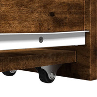 Thumbnail for Badschrank Schmal mit Rollen Räuchereiche Holzwerkstoff