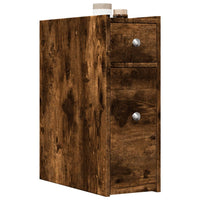 Thumbnail for Badschrank Schmal mit Rollen Räuchereiche Holzwerkstoff