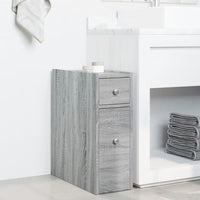 Thumbnail for Badschrank Schmal mit Rollen Grau Sonoma Holzwerkstoff