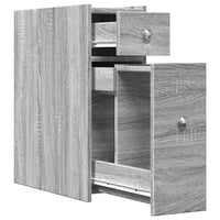 Thumbnail for Badschrank Schmal mit Rollen Grau Sonoma Holzwerkstoff