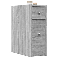 Thumbnail for Badschrank Schmal mit Rollen Grau Sonoma Holzwerkstoff