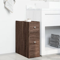 Thumbnail for Badschrank Schmal mit Rollen Eichen-Optik Holzwerkstoff