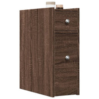 Thumbnail for Badschrank Schmal mit Rollen Eichen-Optik Holzwerkstoff