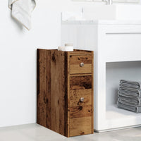 Thumbnail for Badschrank Schmal mit Rollen Altholz-Optik Holzwerkstoff