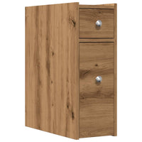 Thumbnail for Badschrank Schmal mit Rollen Artisan-Eiche Holzwerkstoff