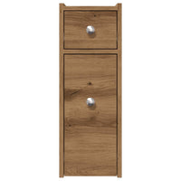 Thumbnail for Badschrank Schmal mit Rollen Artisan-Eiche Holzwerkstoff