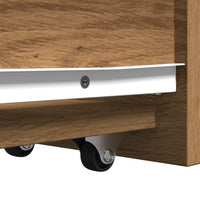 Thumbnail for Badschrank Schmal mit Rollen Artisan-Eiche Holzwerkstoff