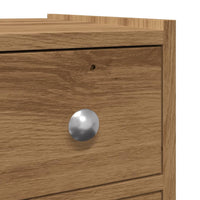 Thumbnail for Badschrank Schmal mit Rollen Artisan-Eiche Holzwerkstoff