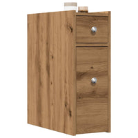 Thumbnail for Badschrank Schmal mit Rollen Artisan-Eiche Holzwerkstoff