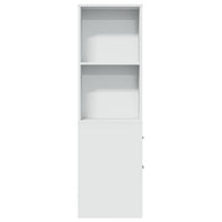 Thumbnail for Badschrank Schmal mit Rollen Weiß Holzwerkstoff