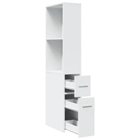 Thumbnail for Badschrank Schmal mit Rollen Weiß Holzwerkstoff
