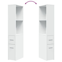 Thumbnail for Badschrank Schmal mit Rollen Weiß Holzwerkstoff