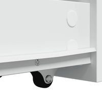 Thumbnail for Badschrank Schmal mit Rollen Weiß Holzwerkstoff