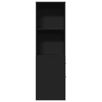 Thumbnail for Badschrank Schmal mit Rollen Schwarz Holzwerkstoff