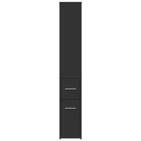 Thumbnail for Badschrank Schmal mit Rollen Schwarz Holzwerkstoff