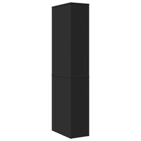 Thumbnail for Badschrank Schmal mit Rollen Schwarz Holzwerkstoff