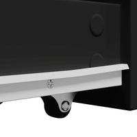 Thumbnail for Badschrank Schmal mit Rollen Schwarz Holzwerkstoff