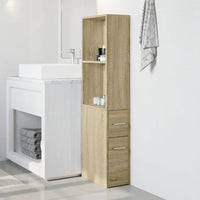 Thumbnail for Badschrank Schmal mit Rollen Sonoma-Eiche Holzwerkstoff