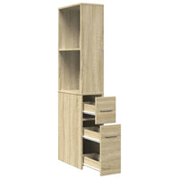 Thumbnail for Badschrank Schmal mit Rollen Sonoma-Eiche Holzwerkstoff