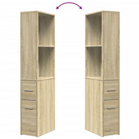 Thumbnail for Badschrank Schmal mit Rollen Sonoma-Eiche Holzwerkstoff