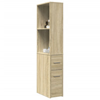 Thumbnail for Badschrank Schmal mit Rollen Sonoma-Eiche Holzwerkstoff