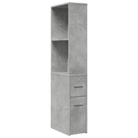 Thumbnail for Badschrank Schmal mit Rollen Betongrau Holzwerkstoff