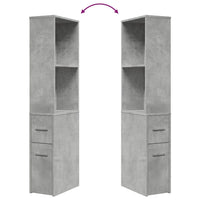 Thumbnail for Badschrank Schmal mit Rollen Betongrau Holzwerkstoff