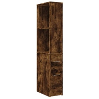 Thumbnail for Badschrank Schmal mit Rollen Räuchereiche Holzwerkstoff