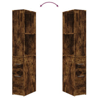 Thumbnail for Badschrank Schmal mit Rollen Räuchereiche Holzwerkstoff