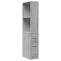 Thumbnail for Badschrank Schmal mit Rollen Grau Sonoma Holzwerkstoff
