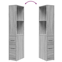 Thumbnail for Badschrank Schmal mit Rollen Grau Sonoma Holzwerkstoff
