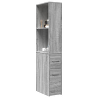 Thumbnail for Badschrank Schmal mit Rollen Grau Sonoma Holzwerkstoff