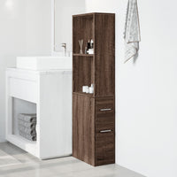 Thumbnail for Badschrank Schmal mit Rollen Eichen-Optik Holzwerkstoff
