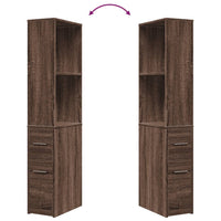 Thumbnail for Badschrank Schmal mit Rollen Eichen-Optik Holzwerkstoff