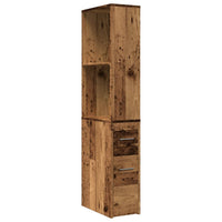 Thumbnail for Badschrank Schmal mit Rollen Altholz-Optik Holzwerkstoff