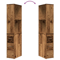 Thumbnail for Badschrank Schmal mit Rollen Altholz-Optik Holzwerkstoff