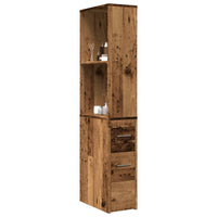 Thumbnail for Badschrank Schmal mit Rollen Altholz-Optik Holzwerkstoff