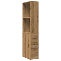 Thumbnail for Badschrank Schmal mit Rollen Artisan-Eiche Holzwerkstoff
