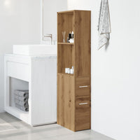 Thumbnail for Badschrank Schmal mit Rollen Artisan-Eiche Holzwerkstoff