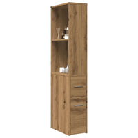 Thumbnail for Badschrank Schmal mit Rollen Artisan-Eiche Holzwerkstoff