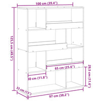 Thumbnail for Bücherregal Betongrau 100x33x125,5 cm Holzwerkstoff