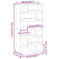 Thumbnail for Bücherregal Weiß 100x33x187,5 cm Holzwerkstoff